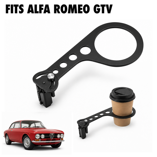 Rinashi Alfa Romeo GTV no-drill seat-rail cup holder with Alfa Romeo GTV vehicle