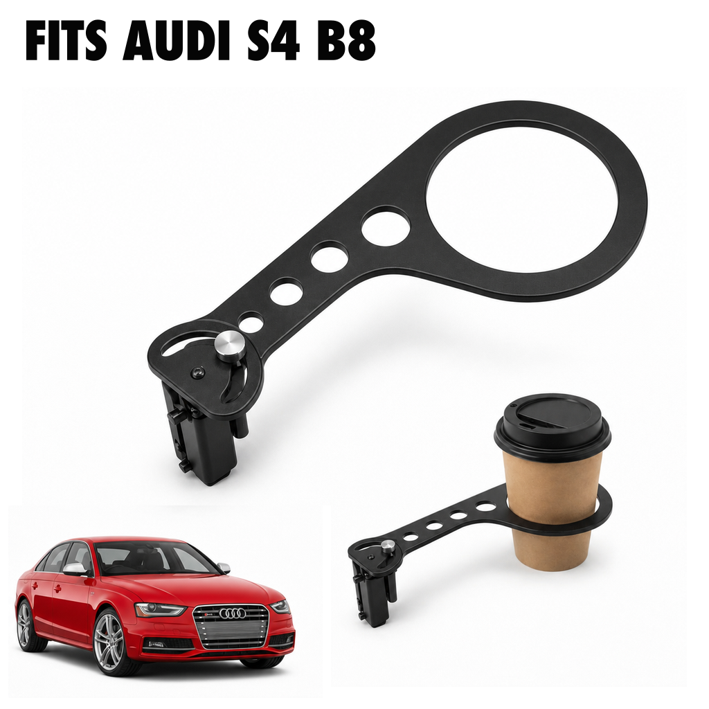 Rinashi Audi S4 B8 no-drill seat-rail cup holder with Audi S4 B8 vehicle