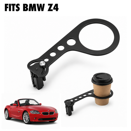 Rinashi BMW Z4 no-drill seat-rail cup holder with BMW Z4 vehicle
