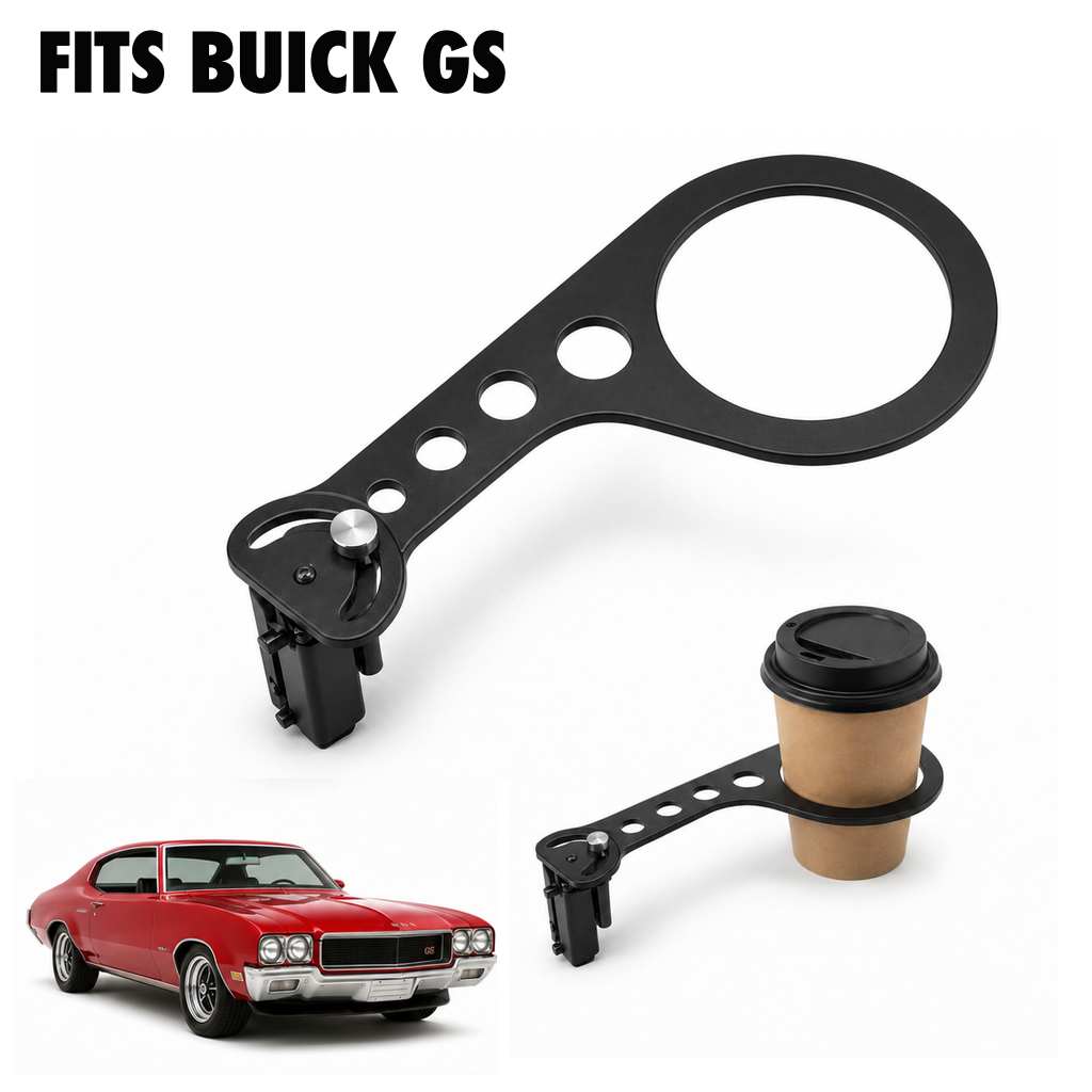 Rinashi Buick GS no-drill seat-rail cup holder with Buick GS vehicle