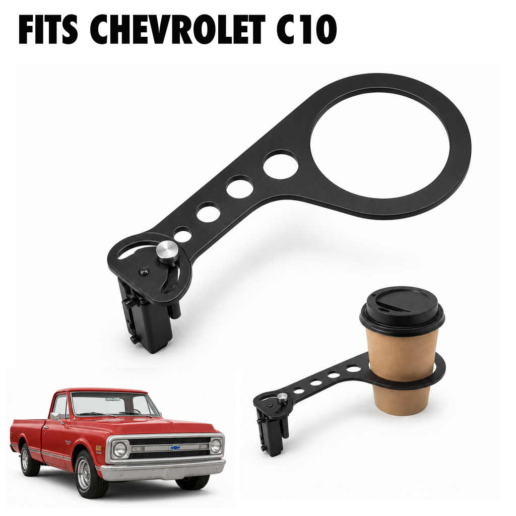 Rinashi Chevrolet C10 no-drill seat-rail cup holder with Chevrolet C10 vehicle
