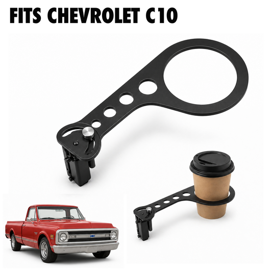 Rinashi Chevrolet C10 no-drill seat-rail cup holder with Chevrolet C10 vehicle