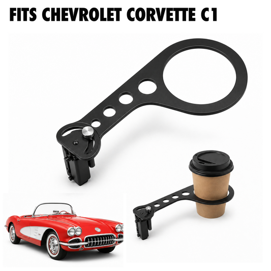 Rinashi Chevrolet Corvette C1 no-drill seat-rail cup holder with Chevrolet Corvette C1 vehicle