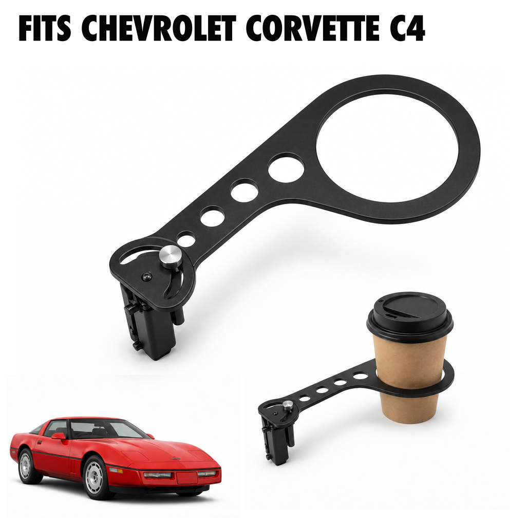 Rinashi Chevrolet Corvette C4 no-drill seat-rail cup holder with Chevrolet Corvette C4 vehicle