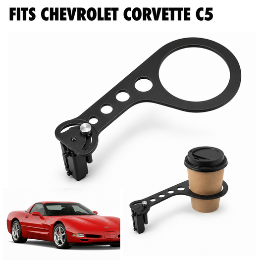 Rinashi Chevrolet Corvette C5 no-drill seat-rail cup holder with Chevrolet Corvette C5 vehicle