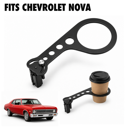 Rinashi Chevrolet Nova no-drill seat-rail cup holder with Chevrolet Nova vehicle