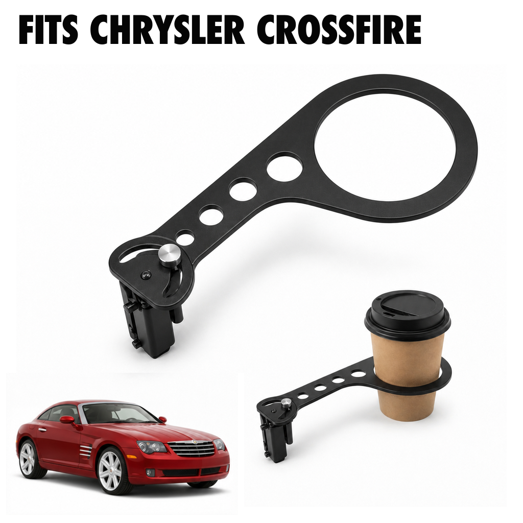 Rinashi Chrysler Crossfire no-drill seat-rail cup holder with Chrysler Crossfire vehicle