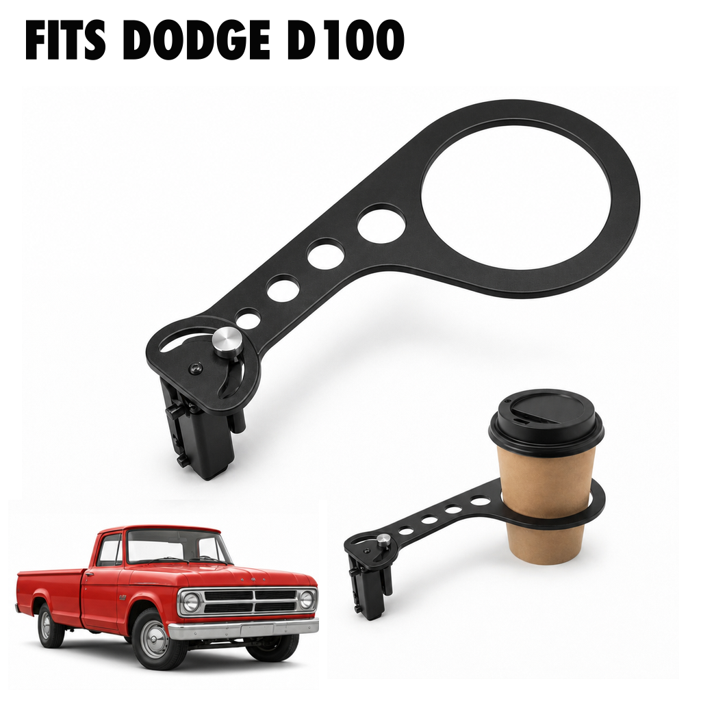 Rinashi Dodge D100 no-drill seat-rail cup holder with Dodge D100 vehicle