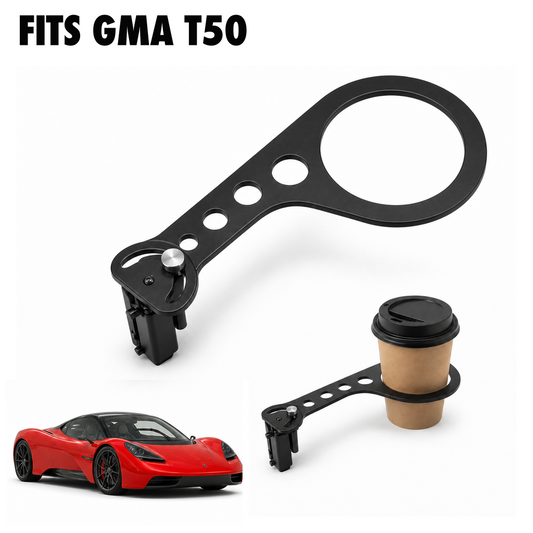 Rinashi GMA T50 no-drill seat-rail cup holder with GMA T50 vehicle