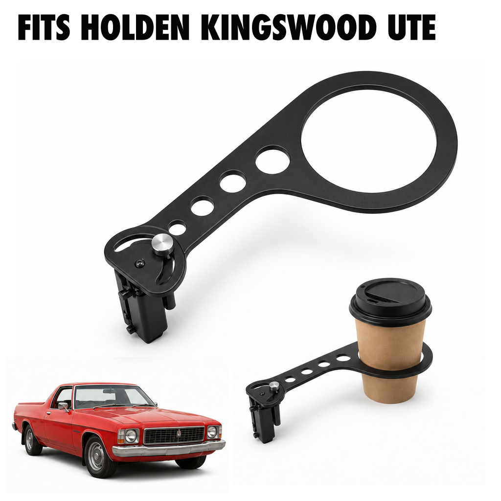 Rinashi Holden Kingswood Ute no-drill seat-rail cup holder with Holden Kingswood Ute vehicle