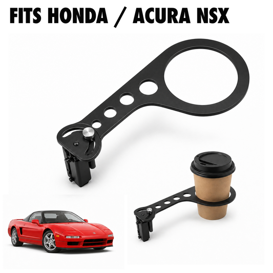 Rinashi Honda / Acura NSX no-drill seat-rail cup holder with Honda / Acura NSX vehicle
