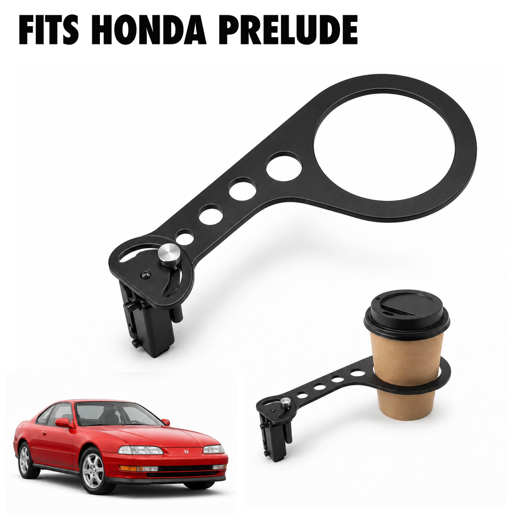Rinashi Honda Prelude no-drill seat-rail cup holder with Honda Prelude vehicle