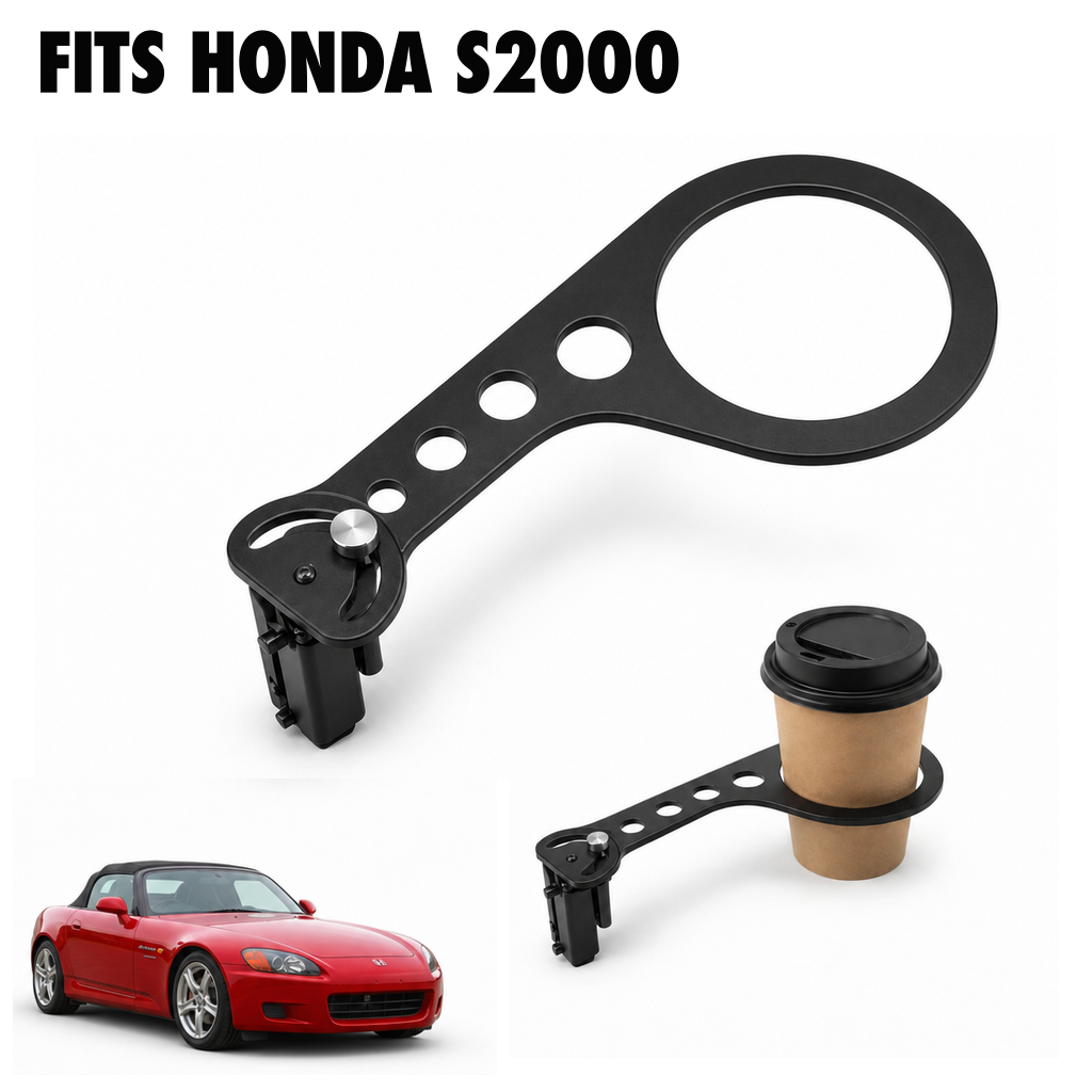 Rinashi Honda S2000 no-drill seat-rail cup holder with Honda S2000 vehicle