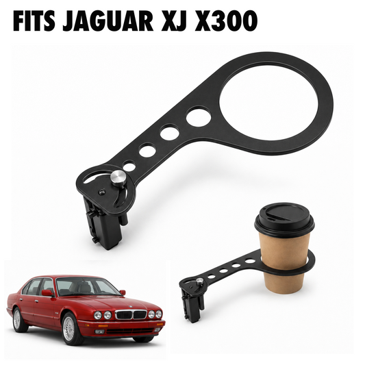 Rinashi Jaguar XJ X300 no-drill seat-rail cup holder with Jaguar XJ X300 vehicle