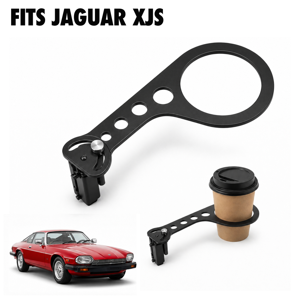 Rinashi Jaguar XJS no-drill seat-rail cup holder with Jaguar XJS vehicle