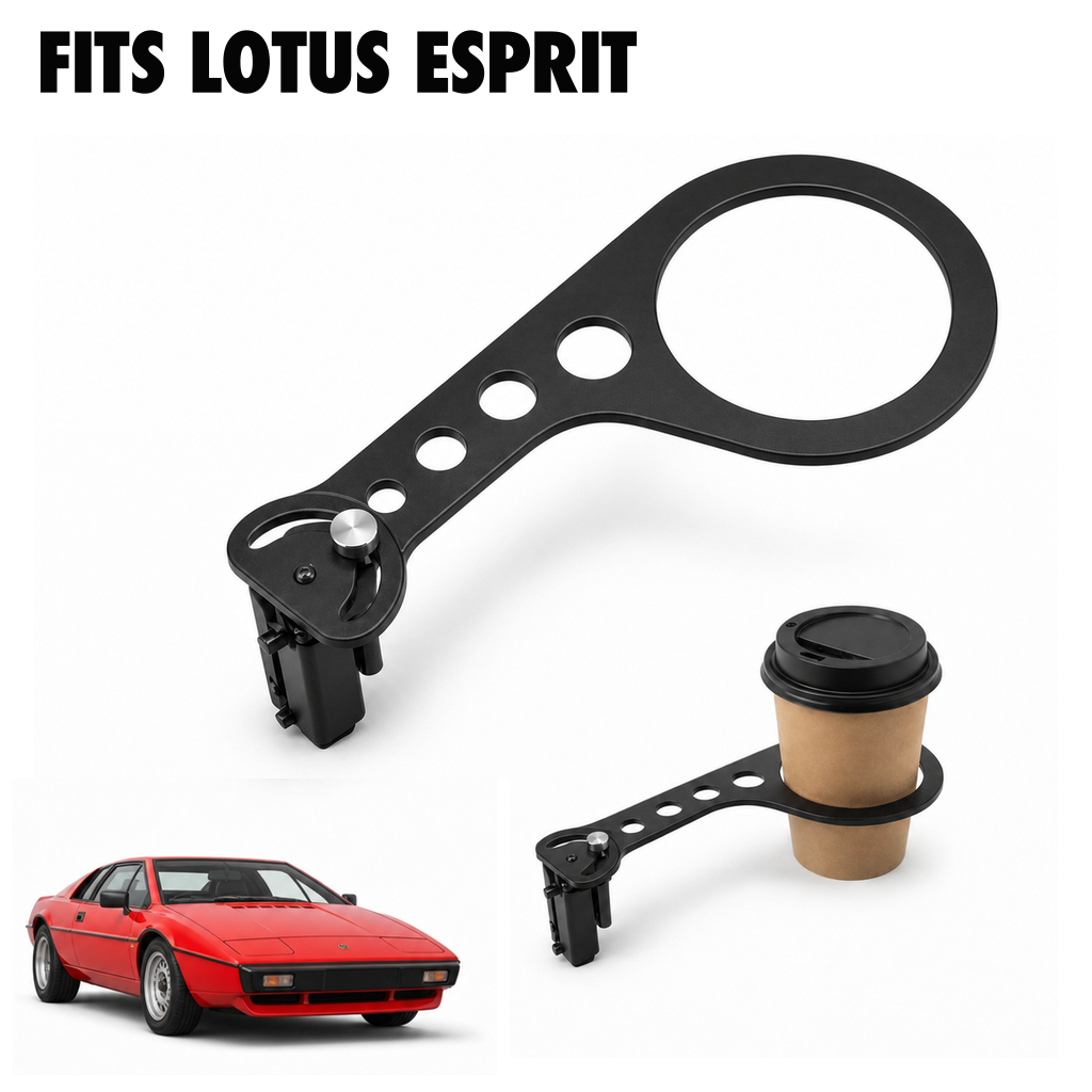 Rinashi Lotus Esprit no-drill seat-rail cup holder with Lotus Esprit vehicle