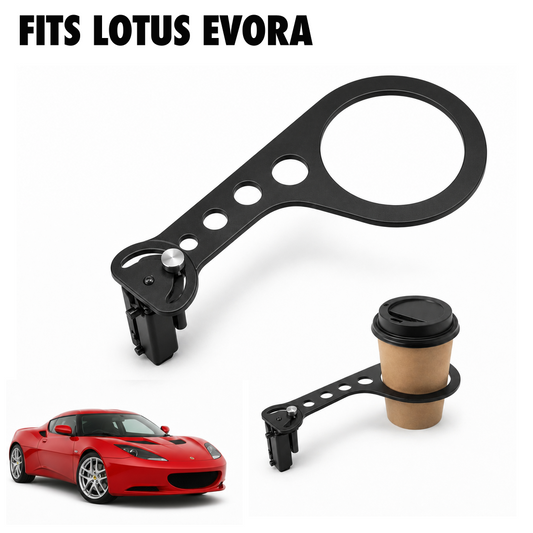 Rinashi Lotus Evora no-drill seat-rail cup holder with Lotus Evora vehicle