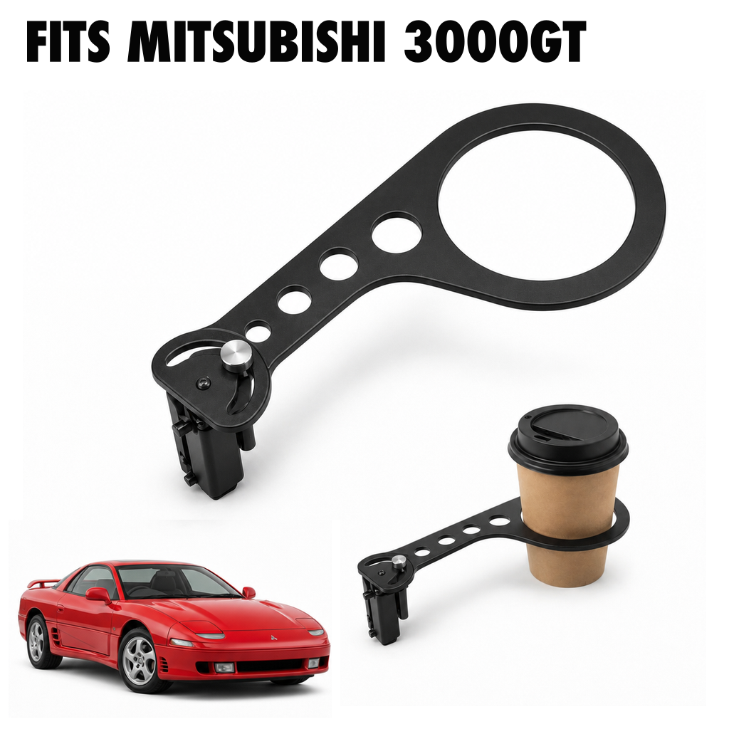 Rinashi Mitsubishi 3000GT no-drill seat-rail cup holder with Mitsubishi 3000GT vehicle