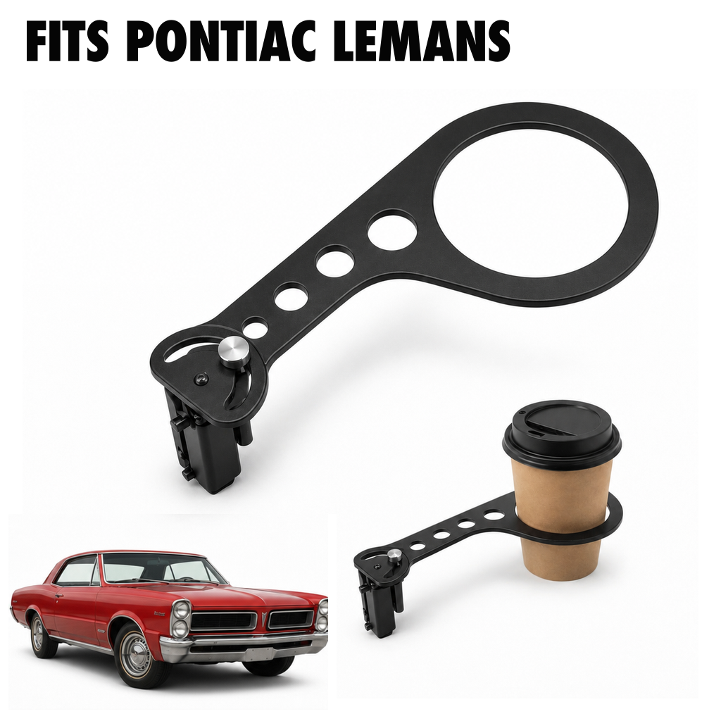 Rinashi Pontiac LeMans no-drill seat-rail cup holder with Pontiac LeMans vehicle
