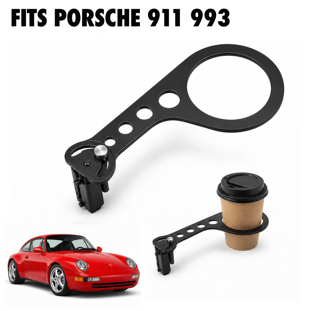 Rinashi Porsche 911 993 no-drill seat-rail cup holder with Porsche 911 993 vehicle