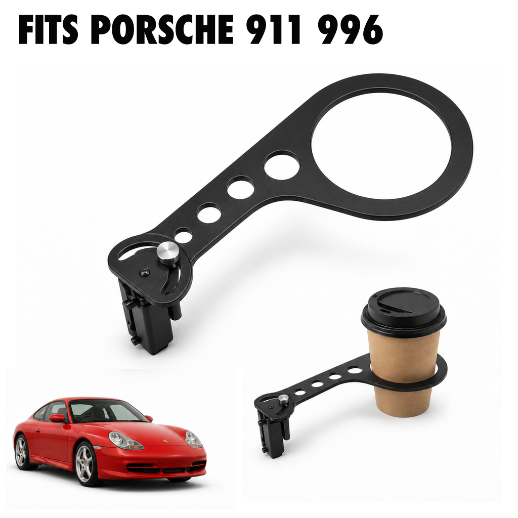 Rinashi Porsche 911 996 no-drill seat-rail cup holder with Porsche 911 996 vehicle