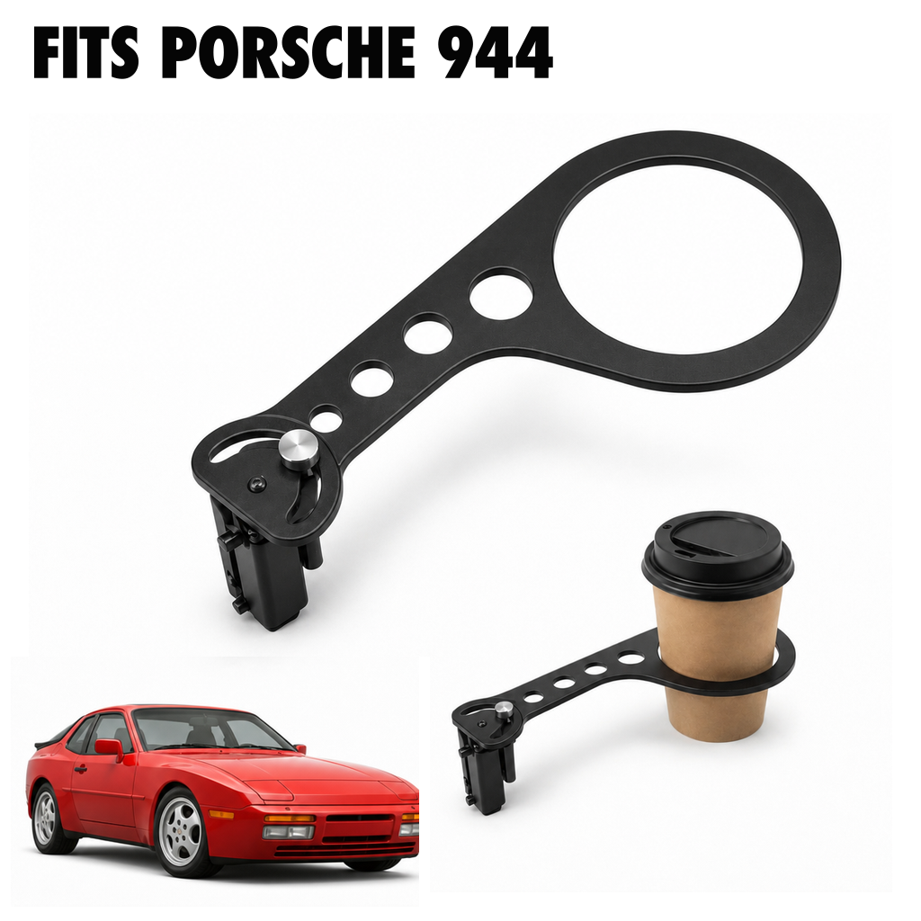 Rinashi Porsche 944 no-drill seat-rail cup holder with Porsche 944 vehicle