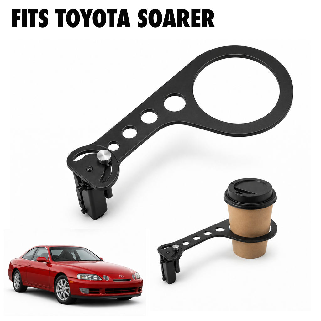 Rinashi Toyota Soarer no-drill seat-rail cup holder with Toyota Soarer vehicle