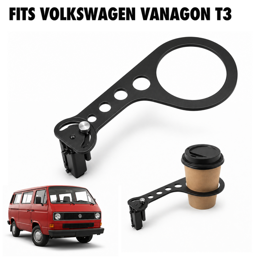 Rinashi Volkswagen Vanagon T3 no-drill seat-rail cup holder with Volkswagen Vanagon T3 vehicle
